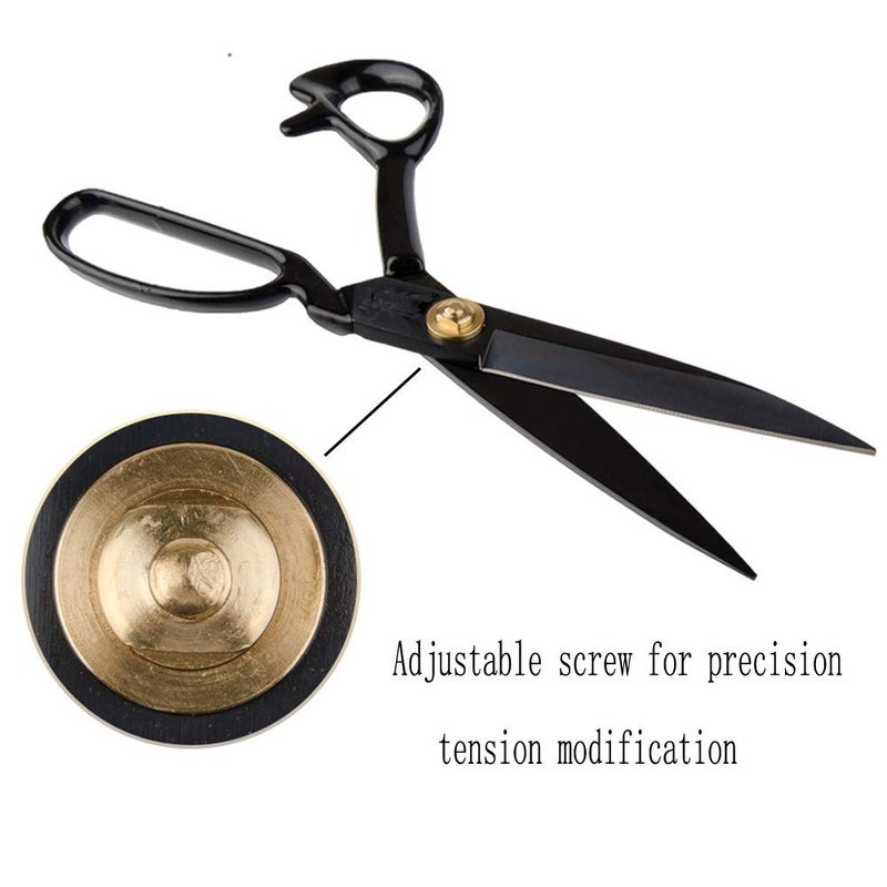 LNKA Sewing Scissors For Fabric Black - Professional Heavy Duty Industrial Strength High Carbon Steel Shears for Leather Paper Sewing Craft Home Office Artists Students Tailors Dressmakers (11 Inch) - Image 4